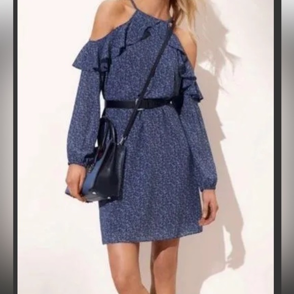 Michael Kors cold shoulder dress navy blue size XS - Picture 1 of 6